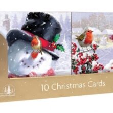 CHRISTMAS CARDS 10 SQUARE TRAD SNOWMAN