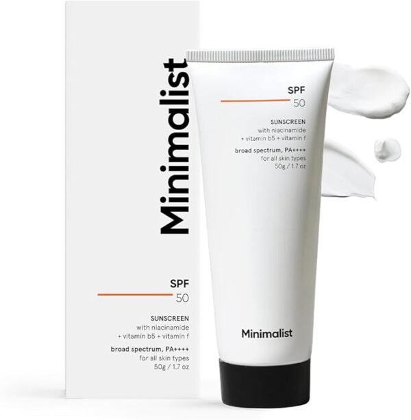 Minimalist Sunscreen SPF 50 Lightweight, No White Cast, Broad Spectrum PA ++++, Acne Safe| For Men & Women, 50 g (Pack of 1)